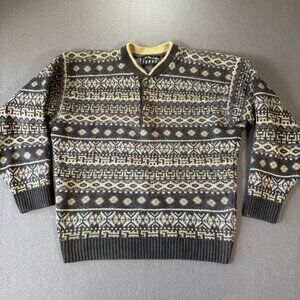 VTG Tundra Canada Wool Knit Sweater Mens Size M Pullover Fair Isle Nordic Ski
